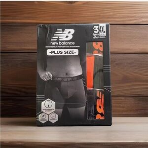New Balance Boxer Briefs Plus Size 52-54 Mens 4XL Black Orange Moisture Wicking